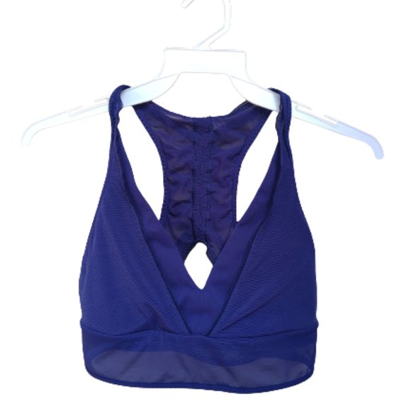 Lululemon Essential Rhythm Blue Sports Bra Lace-Up Back Detail Mesh - Picture 2 of 11